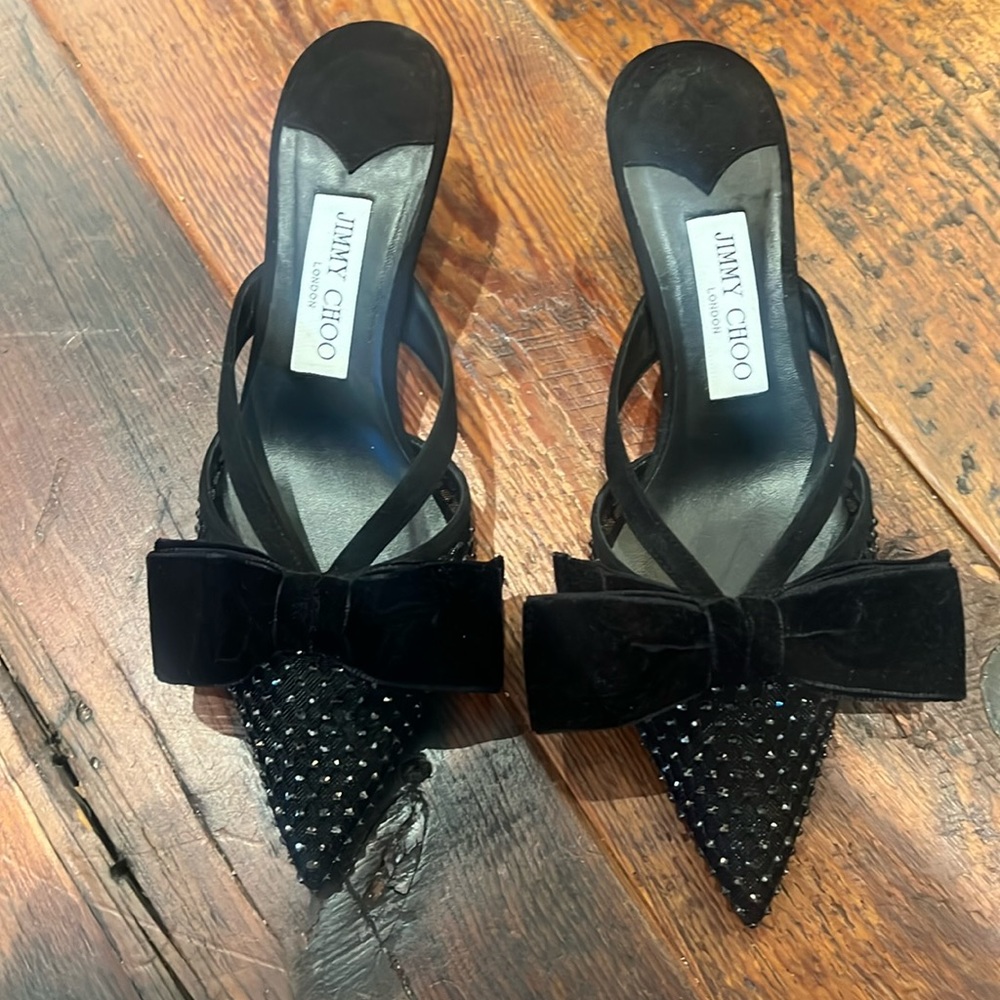 Brand new Jimmy Choo black jeweled mules size 38